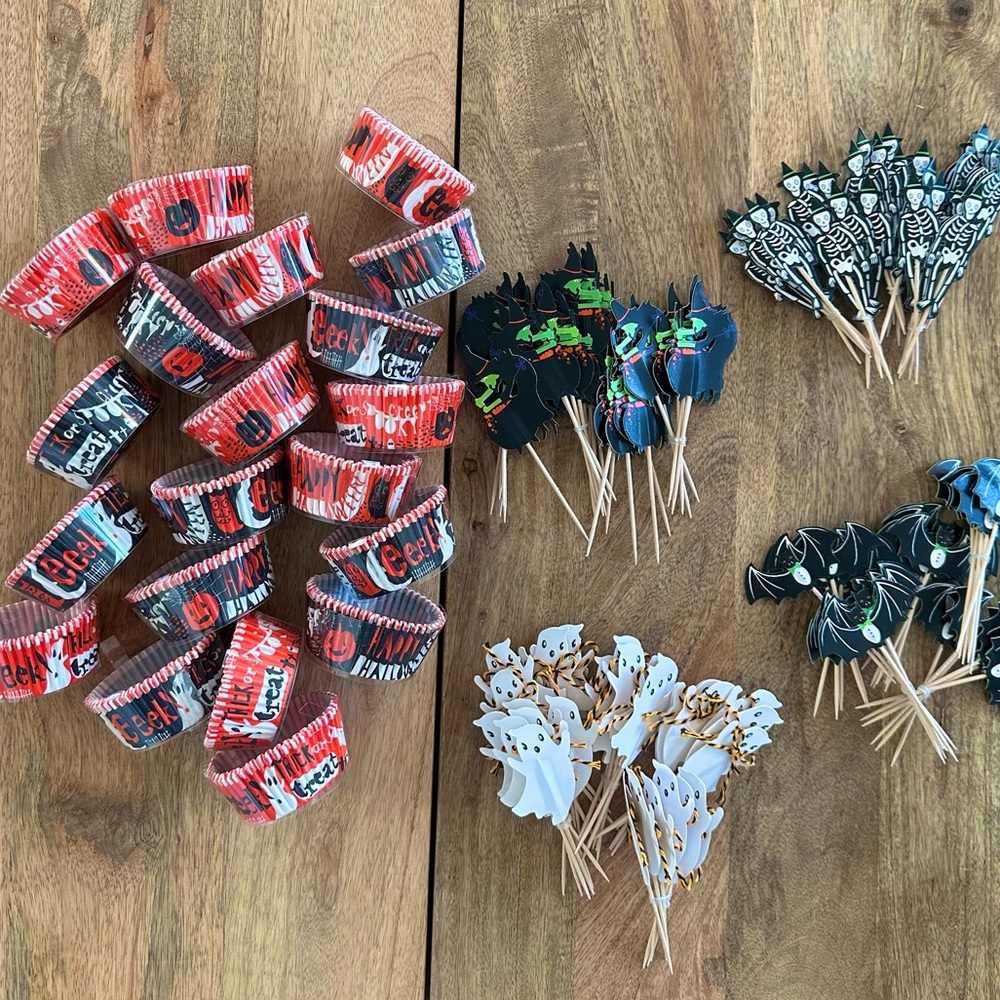 Huge bundle of Meri Meri Halloween Cupcake Liners and Toppers Set